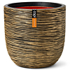 Pot bol Rib Capi bloempot goud zwart plantenbak