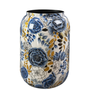 blauwe hoge bloemenvaas