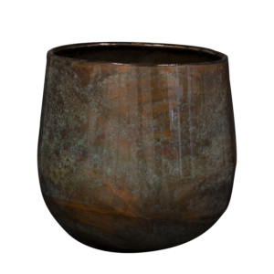 bruin metalen bloempot