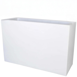 verrijdbare witte rechthoekige plantenbak