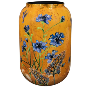 Pot Dreamy hummingbird geel met bloemen