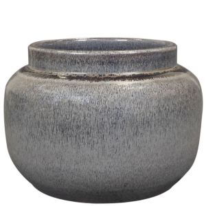Pot Rocky metallic grijze bloempot 28cm
