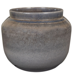 Pot Rocky metallic grijze keramieke bloempot