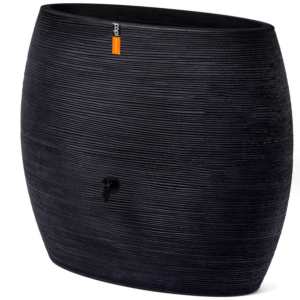 Regenton Rib 250L ovaal zwart plantenbak capi