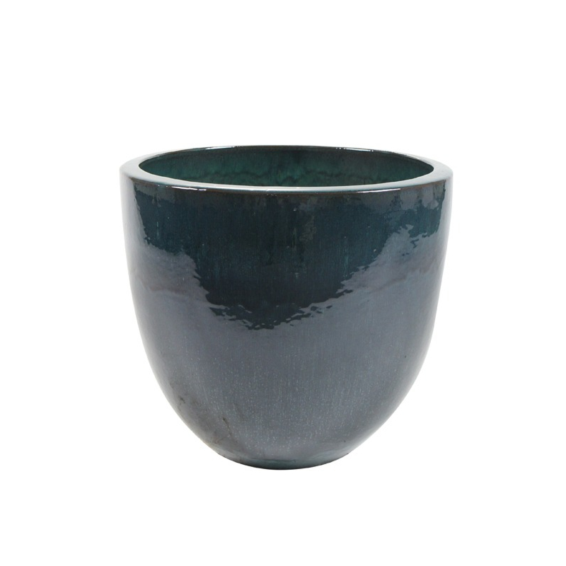 blauw keramieken plantenpot