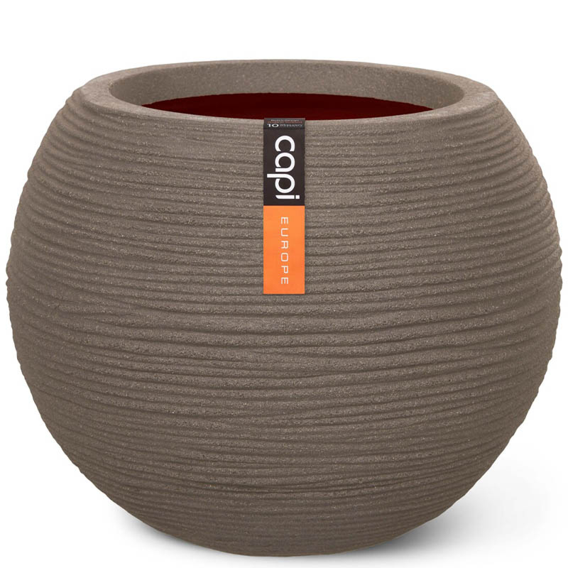 bloempot bol Rib capi beige taupe plantenbak