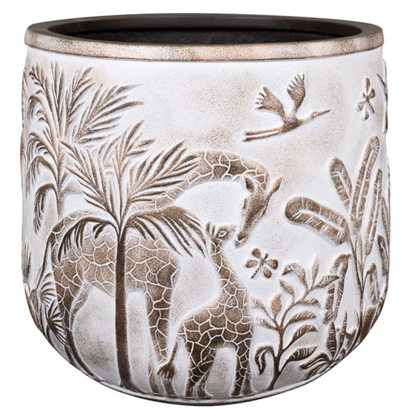 bloempot Wild vintage white jungle ts collection