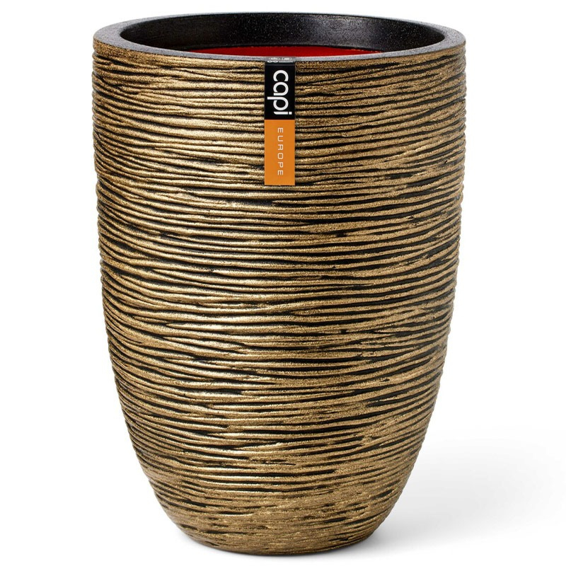capi goud Vaas elegant Rib plantenbak