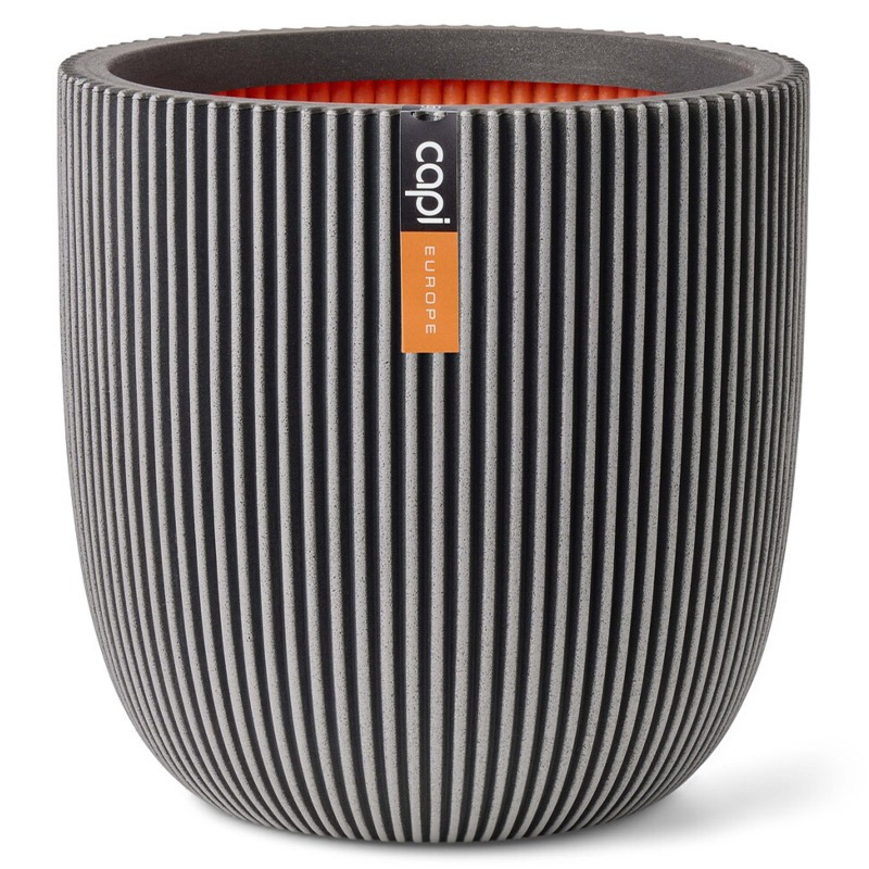 capi Pot bol Groove grijs antraciet plantenbak