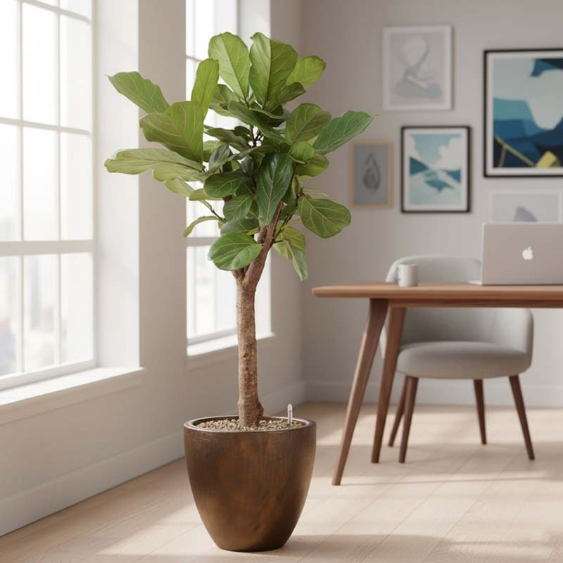 Lyrata plant in pot op kantoor