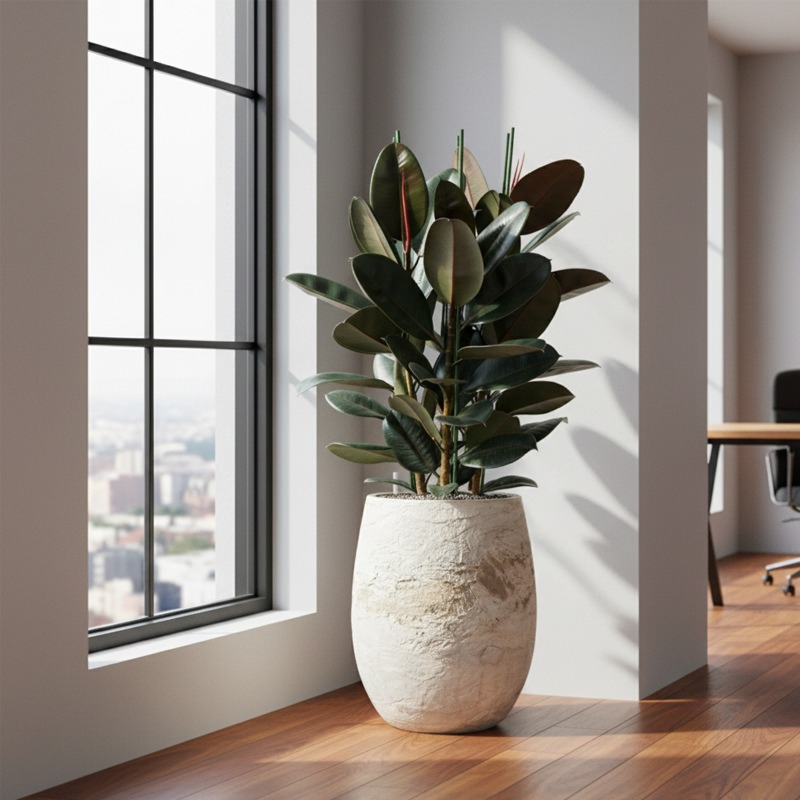 mooie kantoorplant in witte pot