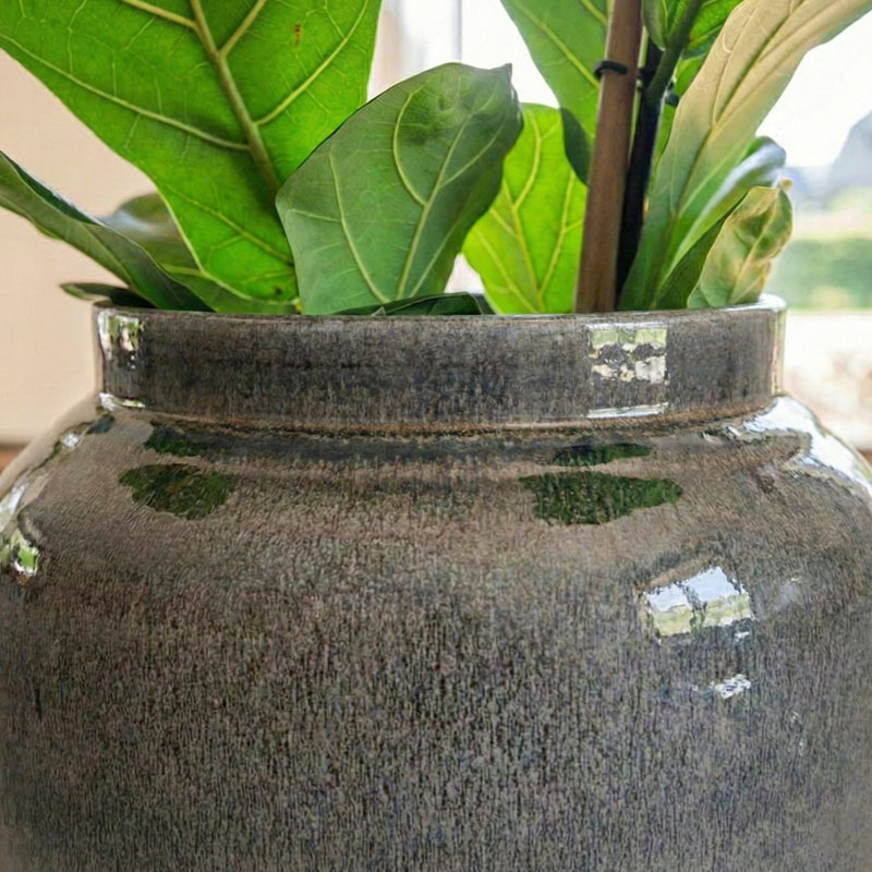 grijze bloempot keramiek ts collection