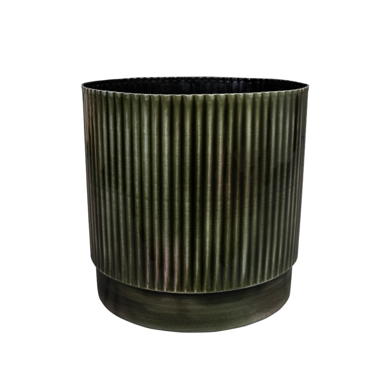 verticale lijnen bloempot metaal