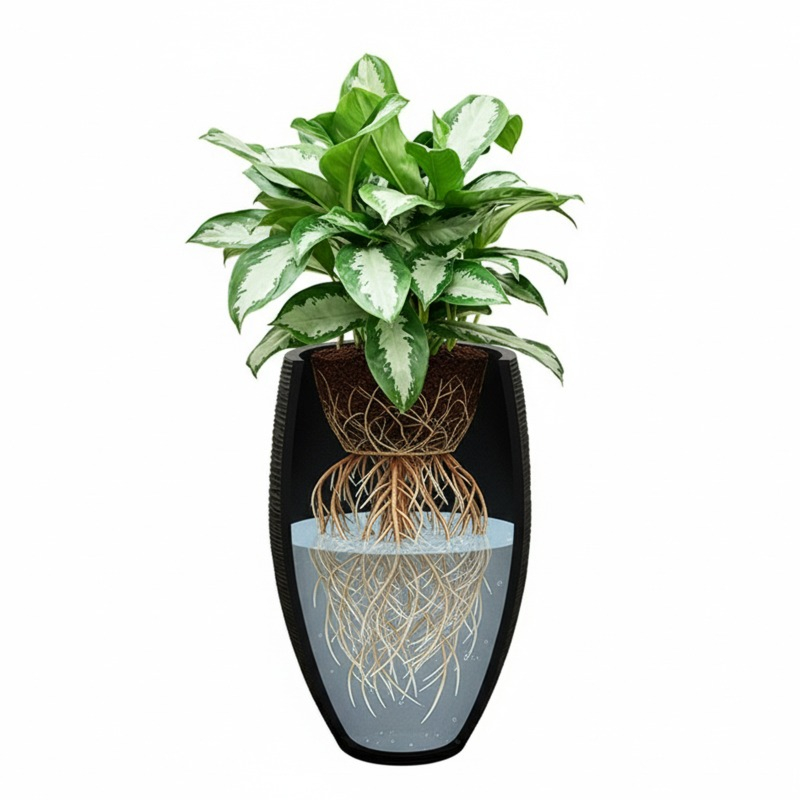 water systeem voor kantoorplanten