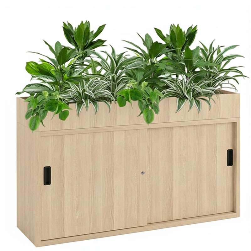 planten op kantoor in een kast