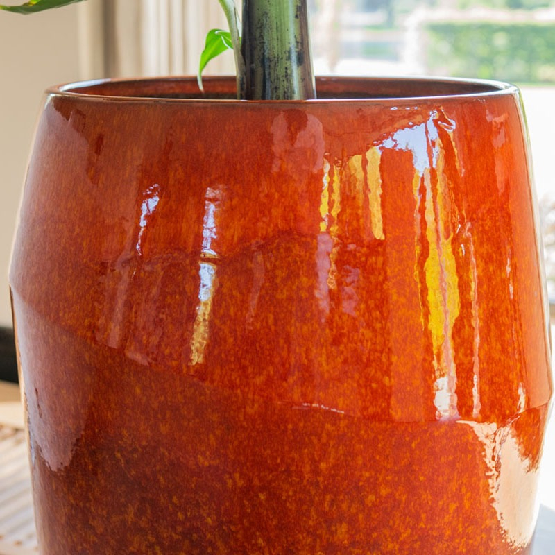 plantenbak oranje keramiek