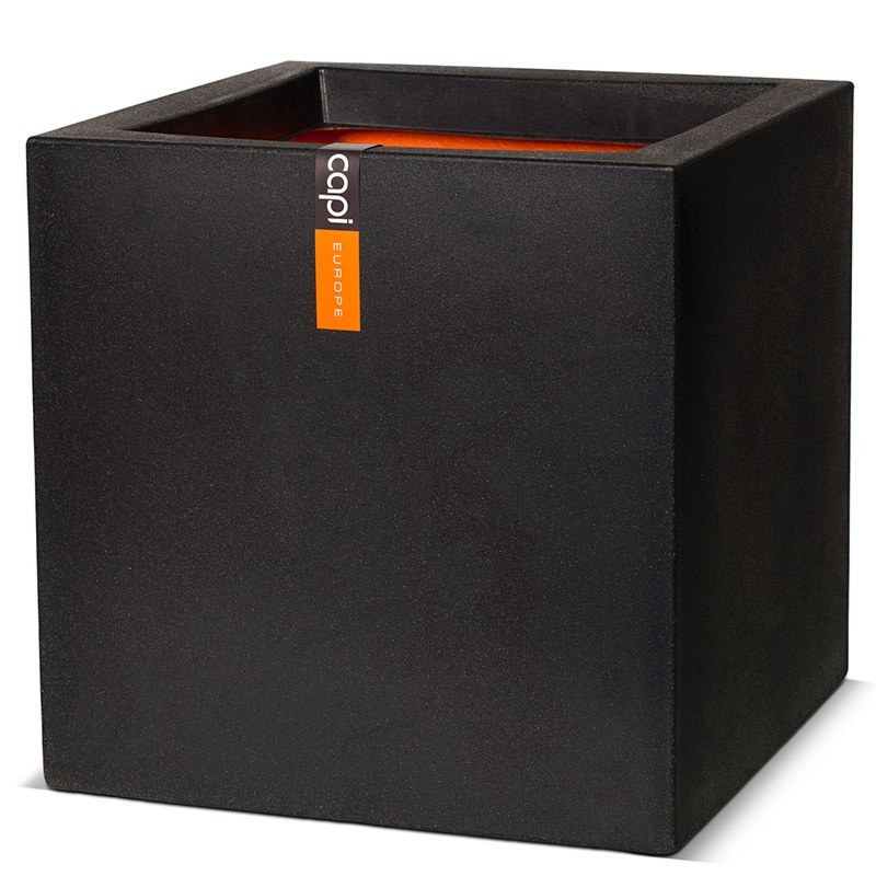 Pot vierkant Smooth plantenbak zwart capi