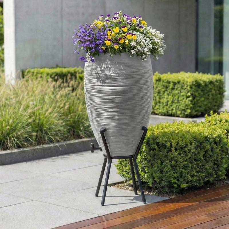 regenton grijs Rib poten capi plantenbak