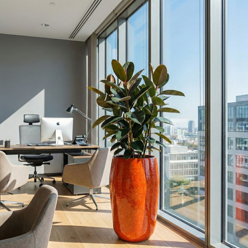 Vaas Eddy oranje pot keramiek ts collection