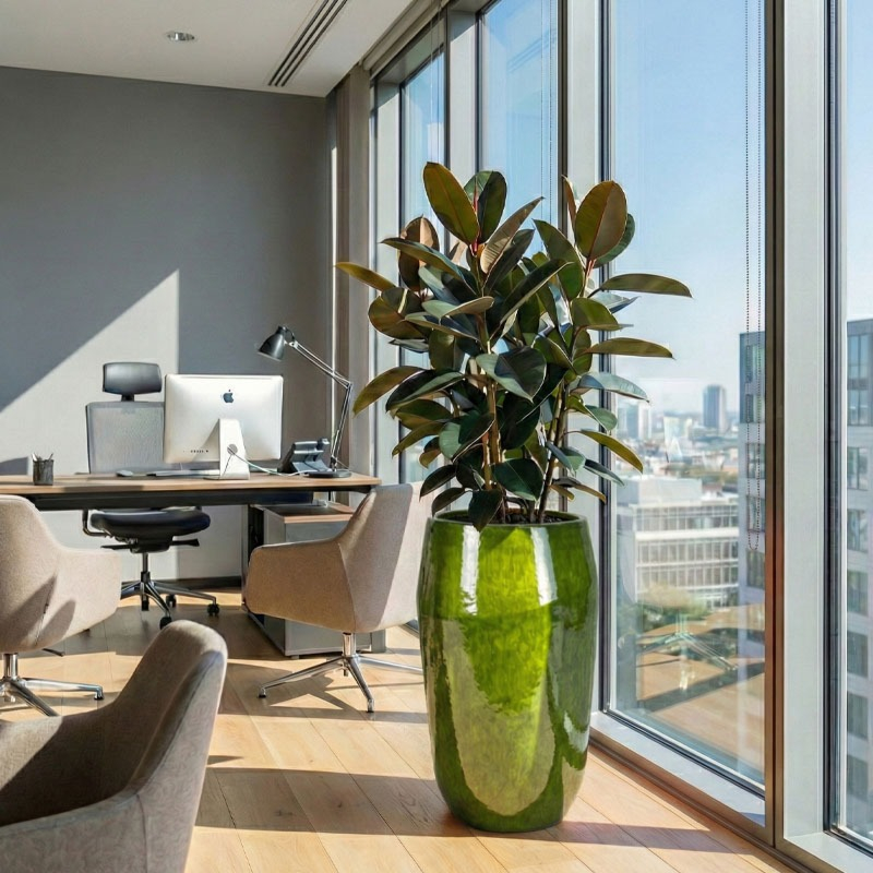 Vaas Eddy pear pot keramiek groen kantoor