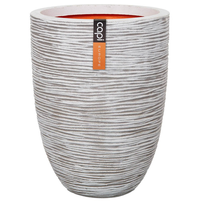 Vaas elegant laag Rib witte hoge bloempot capi