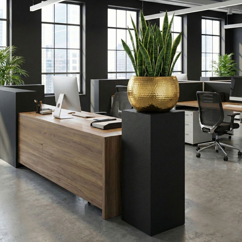 zwart Pilaar Smooth Capi plantentafel kantoorbeplanting