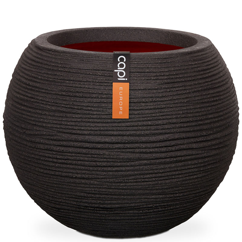 zwarte bloempot capi rib plantenbak