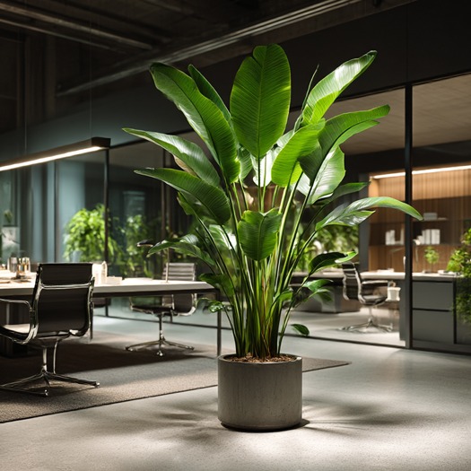 Strelitzia op kantoor. Strelitzia op kantoor.