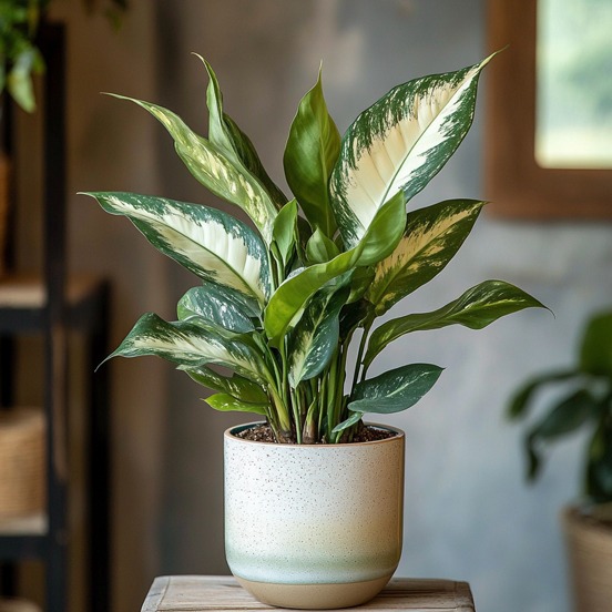 Aglaonema in witte pot Aglaonema in witte pot