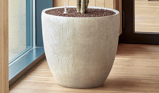 baq bloempotten Raindrop beige sfeer