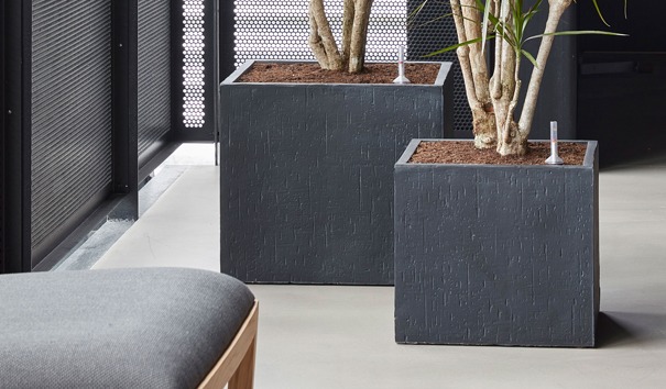 baq bloempotten Raindrop antraciet vierkant 