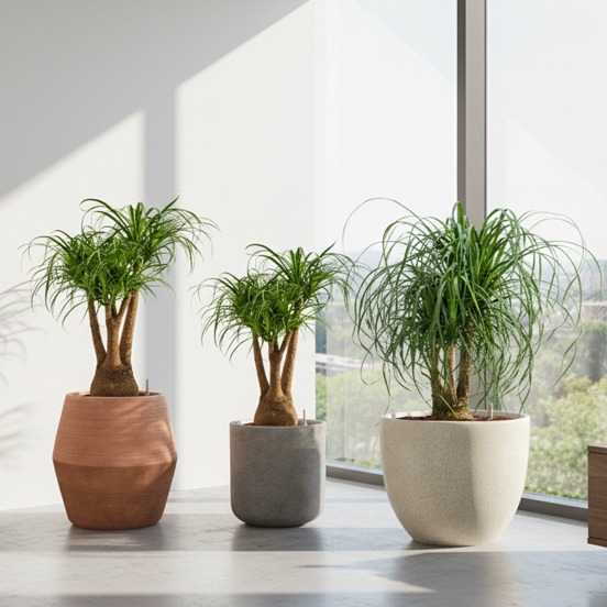 Beaucarnea planten in mooie potten Beaucarnea planten in mooie potten