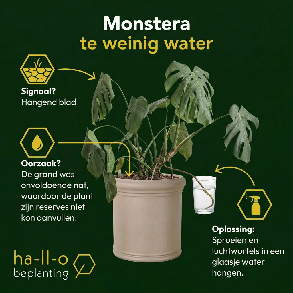 Monstera te weinig water